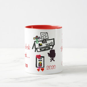 Caneca Namorados Amor Corações de Escritório Nome da Mesa