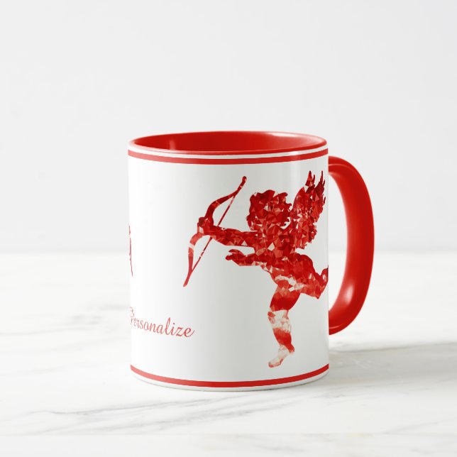 Caneca Namorados Anjo Romântico Cupido Personalizar Cheru (Frente Esquerda)