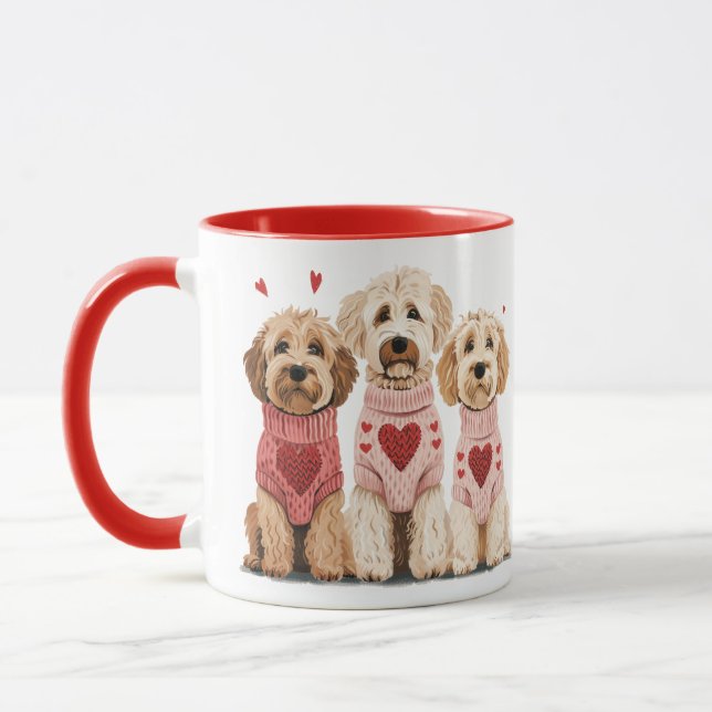 Caneca Namorados Cães de Goldendoodle (Esquerda)