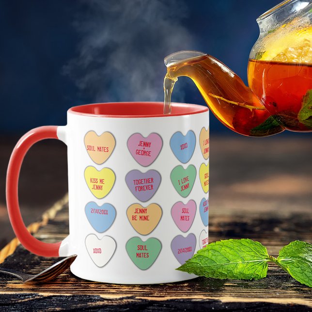 Caneca Namorados Candy Message Heart Mug (Criador carregado)
