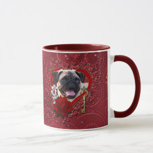 Caneca Namorados - chave a meu coração - Pug