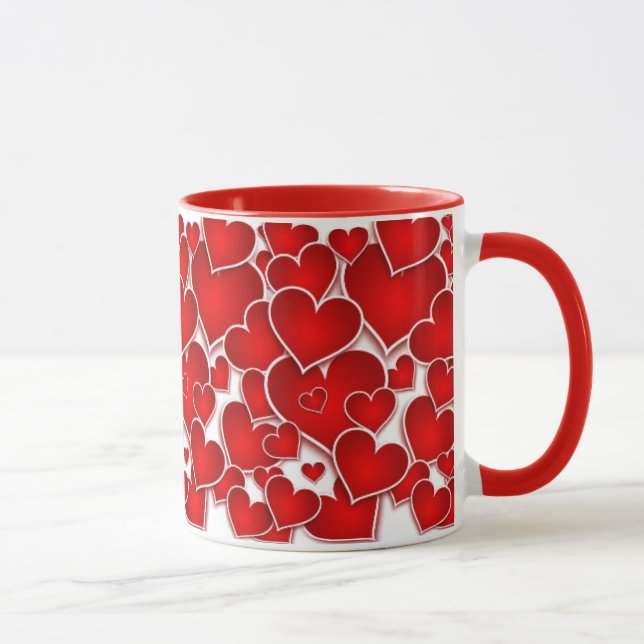 Caneca Namorados Corações Vermelhos Mug (Direita)