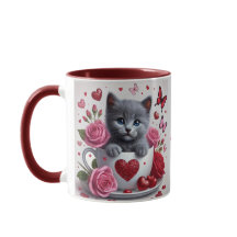 Namorados de Kitten do Teacup Azul Russo