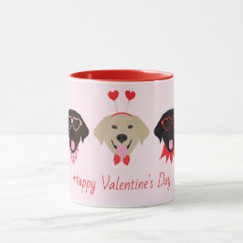 Caneca Namorados felizes Cachorros do Labrador Retriever
