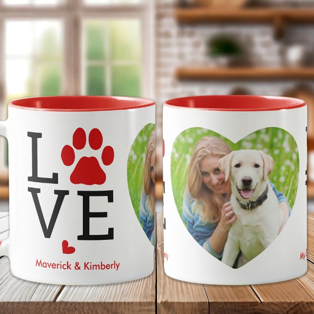 Caneca NAMORADOS Personalizado de Pet Dog de Lover de Fot (Criador carregado)