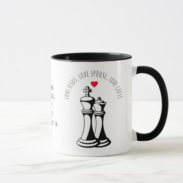 Caneca Namorados REI RAINHA Ama Jesus Cesse Cônjuge (Direita)