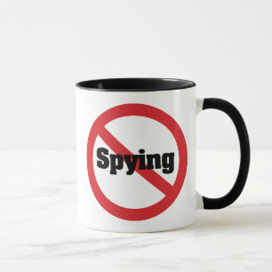 Caneca Não à Vigilância do Grande Irmão no Escritório da