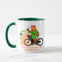 Caneca Não beba e dirija Ruas. O Urso Irlandês do Dia de 