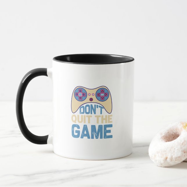 Caneca Não Desista do Jogo - Jogador de Vídeo Game, Prese (Com Donut)