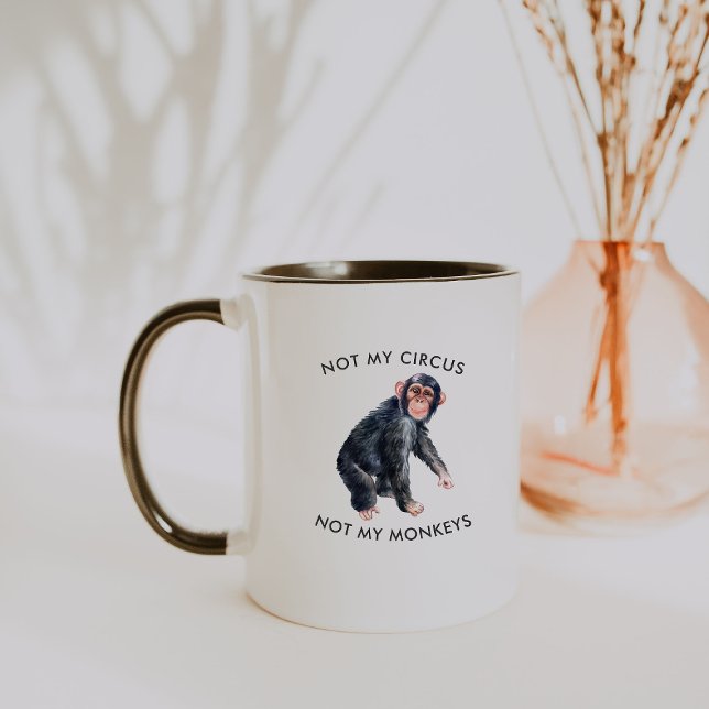 Caneca Não é meu Circo Não são Meus Macacos | Macaco Aqua (Criador carregado)