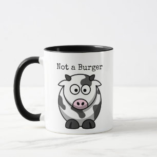 Caneca Não é uma vaca de cartoon Burger