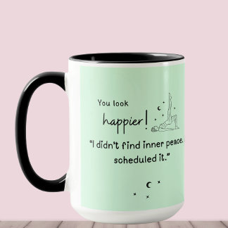 Caneca Não encontrei paz interior. Eu agendei."
