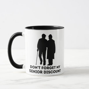 Caneca Não Esqueça Meu Desconto de Idoso Engraçado