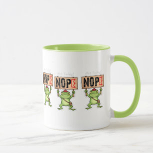 Caneca Não Hoje! Adesivo de Sapo Não