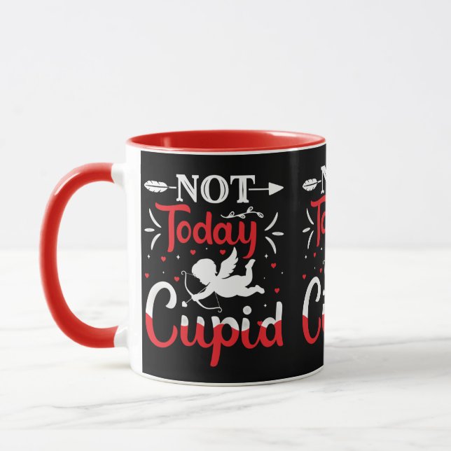 Caneca Não Hoje Dia de os namorados Engraçado Cupido (Esquerda)