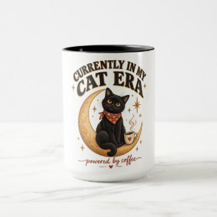 Caneca Não Hoje Humano Engraçado Mal-Humorado Gato Preto