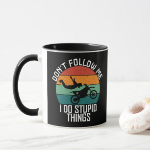 Caneca Não me Siga Eu Faço Coisas Estúpidas Moto Legal