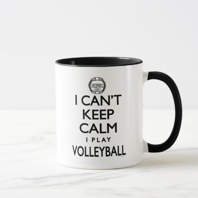 Caneca Não pode manter o voleibol calmo (Direita)
