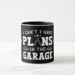 Caneca Não Posso Tenho Planos Na Garagem Mecânico Diverti
