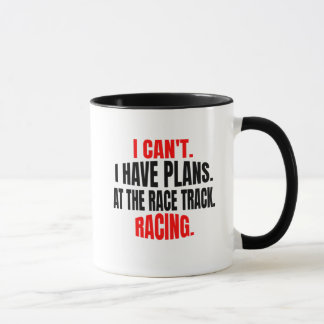 Caneca Não posso ter planos na corrida de corridas