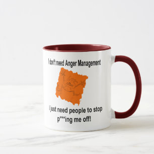 Caneca Não preciso de gerenciamento de raiva (vermelho)