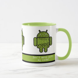 Caneca Não se meta com meus robôs verdes de código