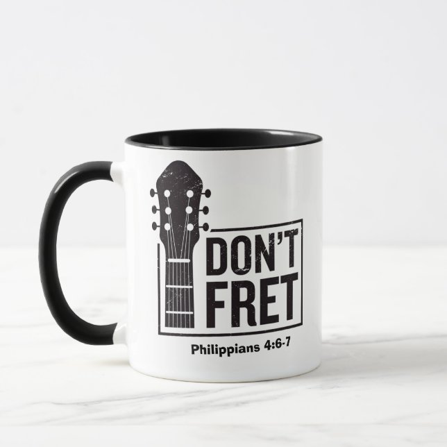 Caneca Não se preocupe (Philippians 4:6-7) Violão (Esquerda)