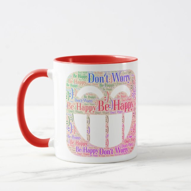 Caneca Não se preocupe, seja feliz. (Esquerda)