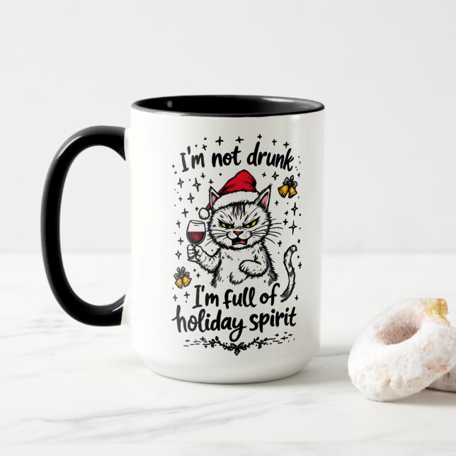 Caneca Não sou Bebado, sou Cheio do Espírito de Férias (Com Donut)
