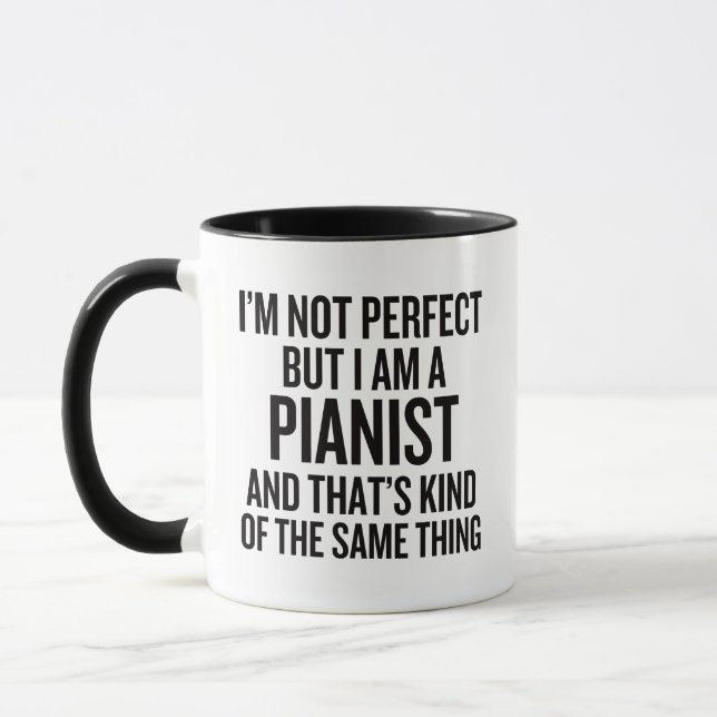 Caneca Não Sou Perfeito Mas Sou um Pianista (Esquerda)