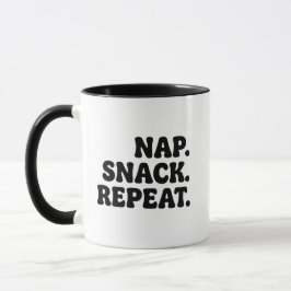 Caneca Nap Snack Repeat - Presente Divertido para