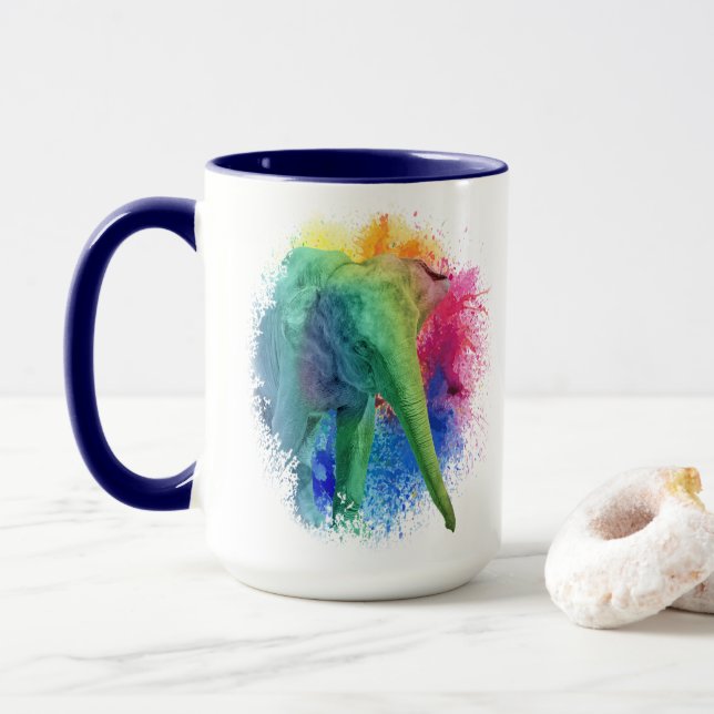 Caneca Nariz Elefante de Mandala (Com Donut)