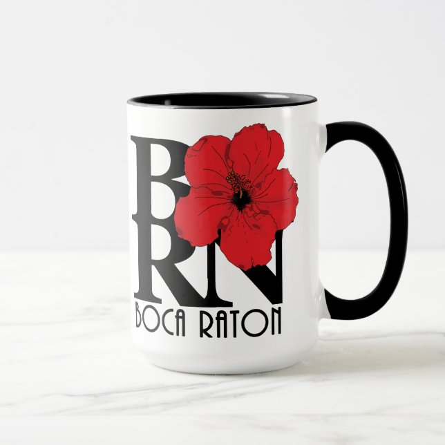 Caneca NASCER Boca Raton Red Hibiscus 15oz (Direita)