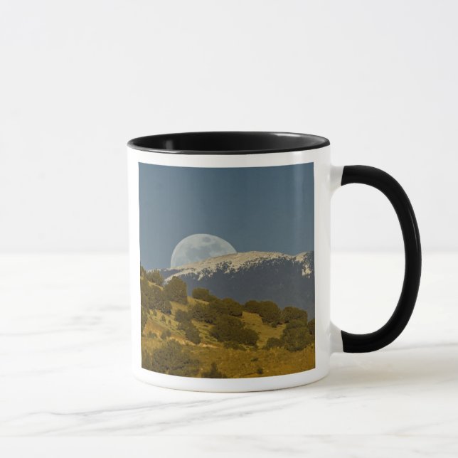 Caneca Nascer da lua sobre as montanhas Sangre de Cristo, (Direita)