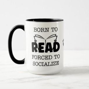 Caneca Nascer de leitura forçada a socializar o Mug
