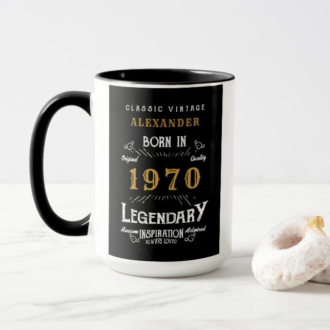 Caneca Nascer em Legenda de 1970 (Com Donut)