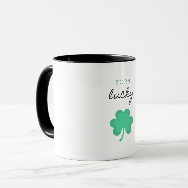 CANECA "NASCER SORTUDO" DOIS TOM. (Frente Esquerda)