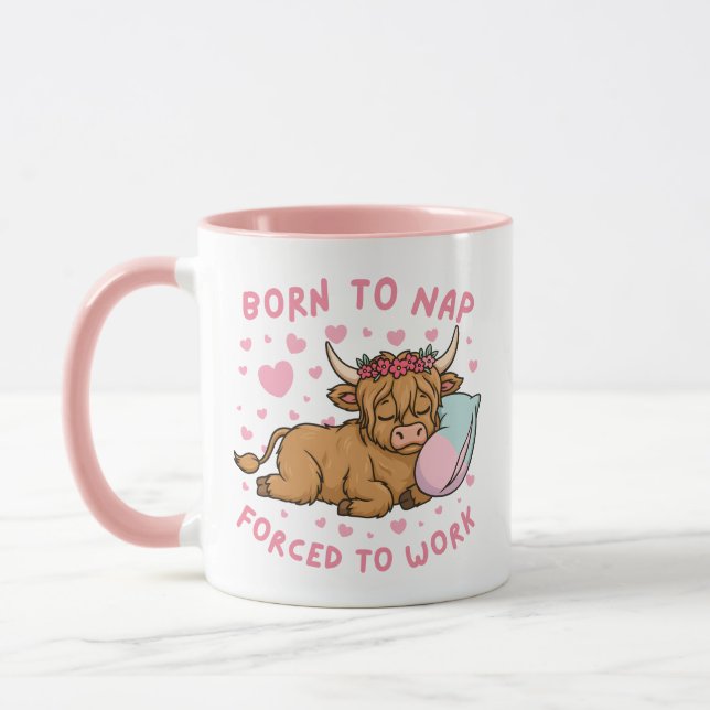 Caneca Nascida para Latir Forçada a Trabalhar Meme Engraç (Esquerda)