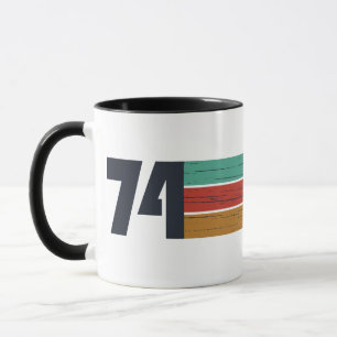 Caneca Nascido em 1974 simples aniversário vintage elegan