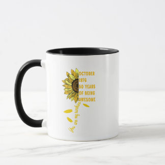 Caneca Nascido em outubro de 1966 Girassol 60º Aniversári
