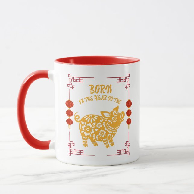 Caneca Nascido no Ano do Porco (Esquerda)