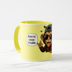 Caneca Nascido para Causar Problemas   Café Sarcástico Di