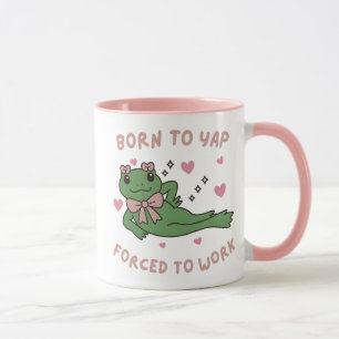 Caneca Nascido para Latir Forçado a Trabalhar Meme de Sap