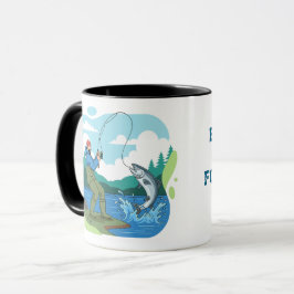 Caneca Nascido Para Pescar Forçado a Trabalhar Divertido 