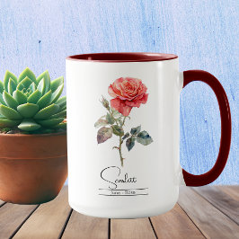 Caneca Nascimento Mês Flor Junho Rosa Mug