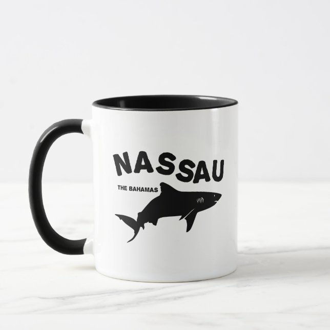 Caneca Nassau - Camisa-T de mergulho de tubarão das Baham (Esquerda)