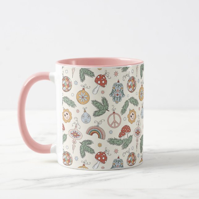 Caneca Natais vintages e Sinais de Paz (Esquerda)