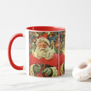 Caneca Natais vintages, Papai Noel com Brinquedos