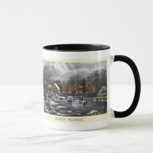 Caneca Natais vintages, Skateres de inverno Precoce em um