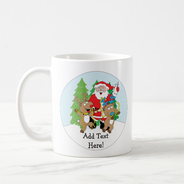 Caneca Natal 11 oz. Papai noel Reindeer Personaliz (Esquerda)